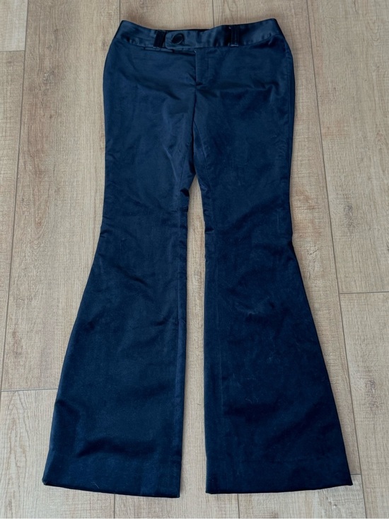 Banana Republic Pants - Banana Republic Martin Fit Black Velvet Flare Pants Silk Waist Women’s 6L